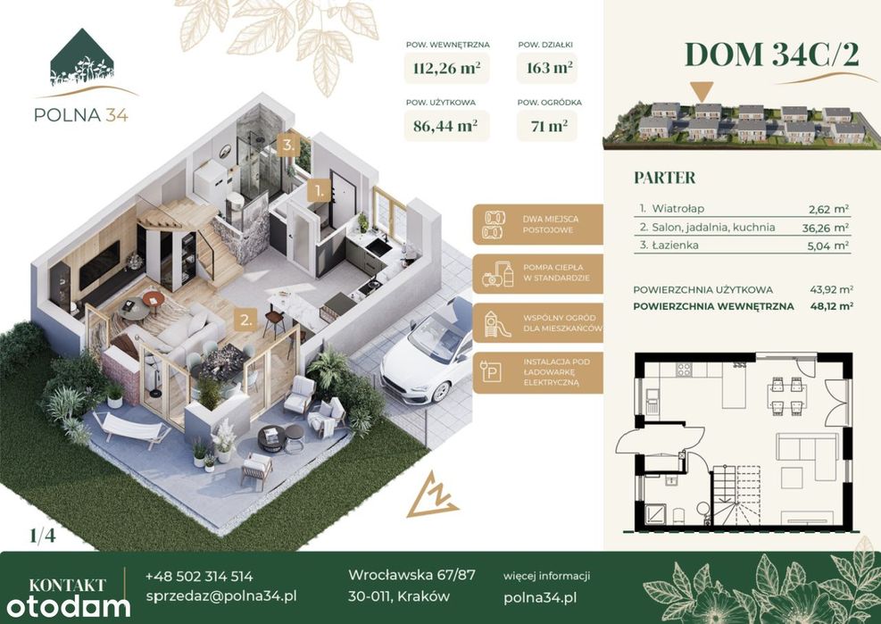 Bliźniak - 5 pokoi 114 m2 - Liszki