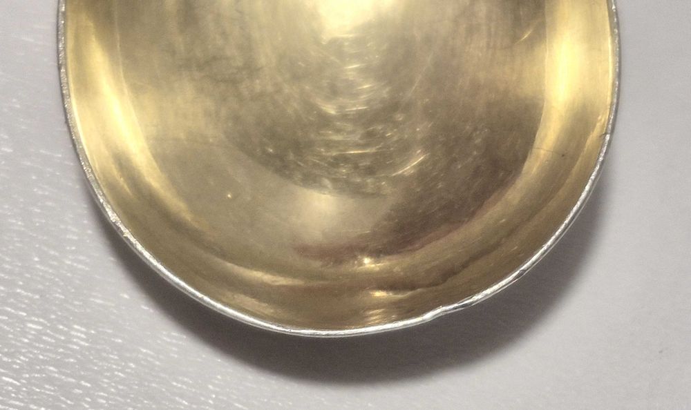 Набор винтажных чайных ложечек, серебро с позолотой 875 пробы, 6 штук