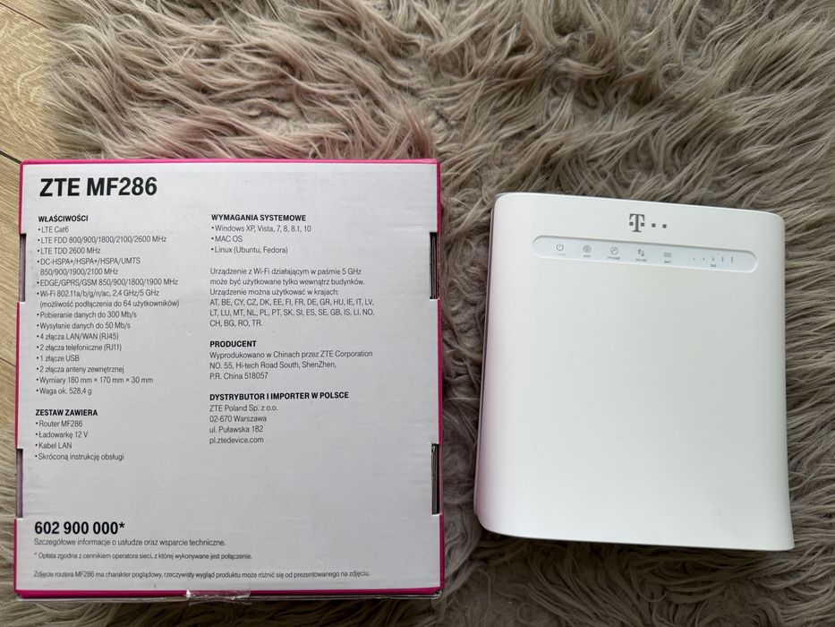 Router ZTE MF286 4G LTE - T-Mobile | Wi-Fi 2,4/5 GHz | LTE Cat. 6 | Do 64 urządzeń