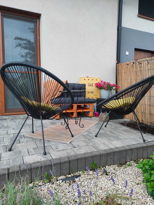 Ława ogrodowa z palet, impregnowana, poduszki w zestawie