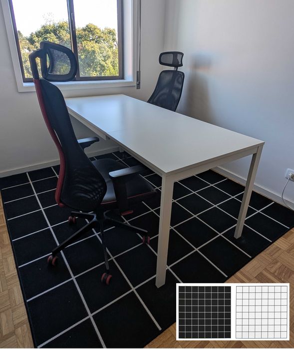 Tapete SVALLERUP 200x200 (2 lados: preto/branco)