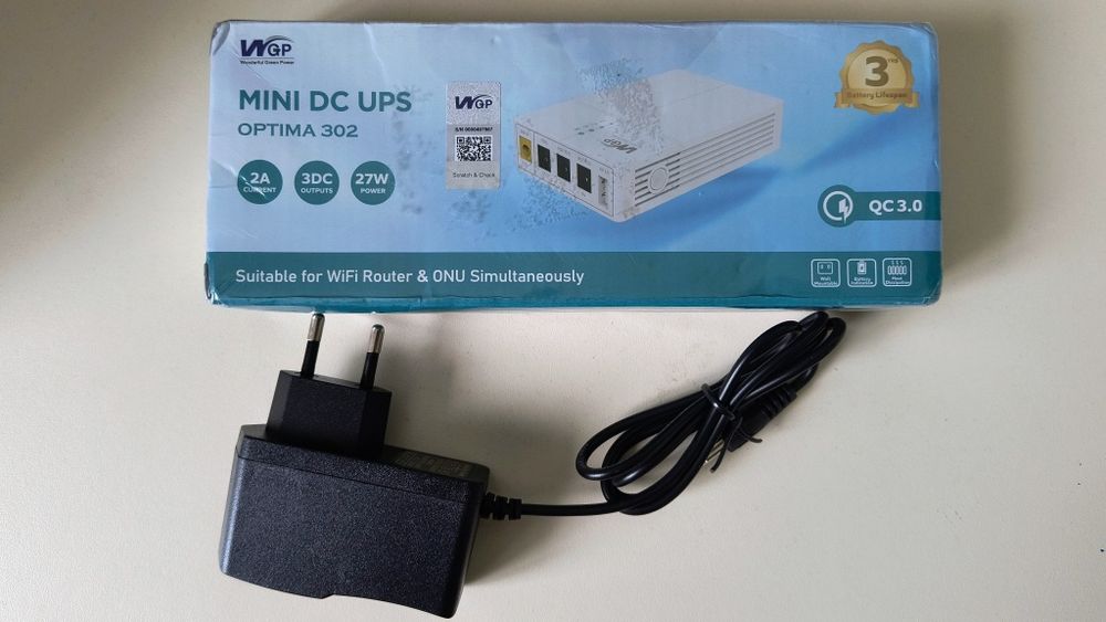 Міні UPS (ДБЖ) WGP OPTIMA 302 для роутера та ONU | Новий