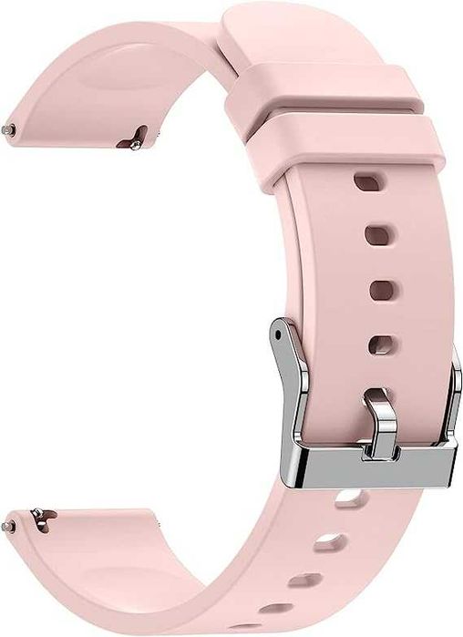 Silikonowy pasek opaska smartwatch 22mm różowy, z zestawem pinów