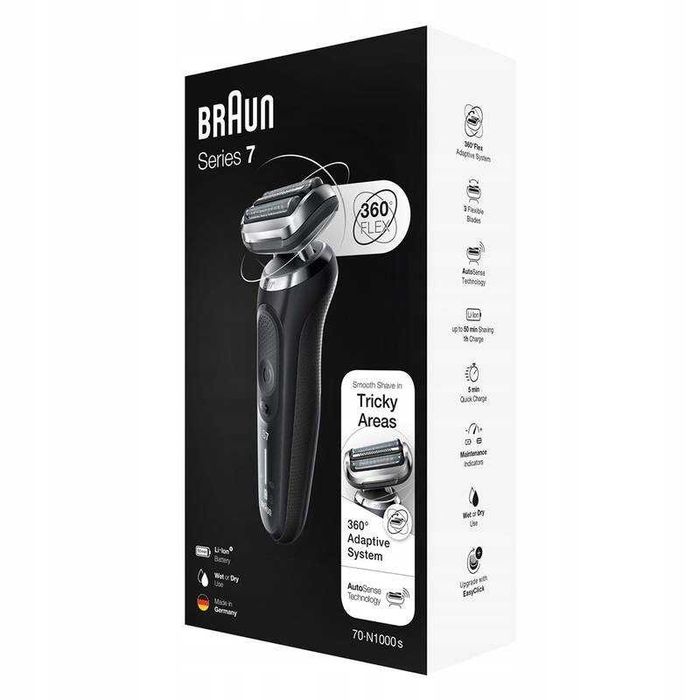 Braun Series 7 Shaver 71-N1000s BLK Golarka na mokro i na sucho