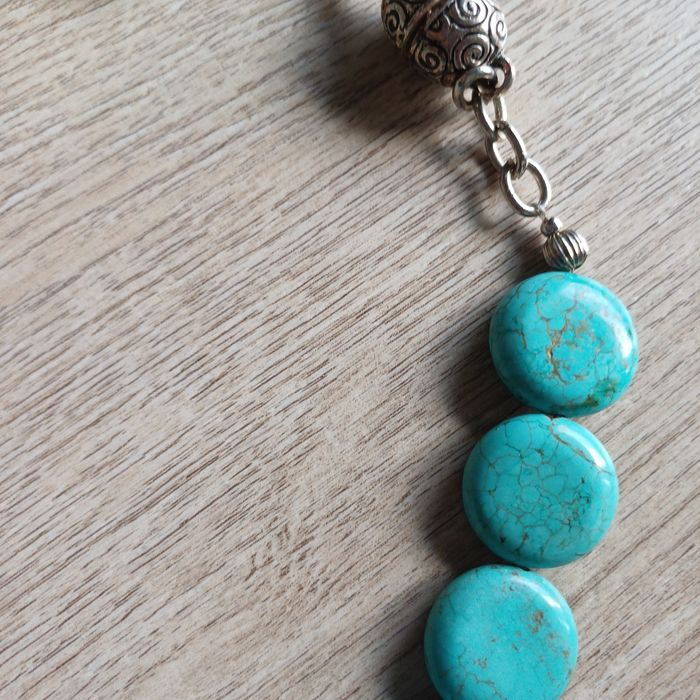 naszyjnik z prawdziwych TURKUSÓW kamieni