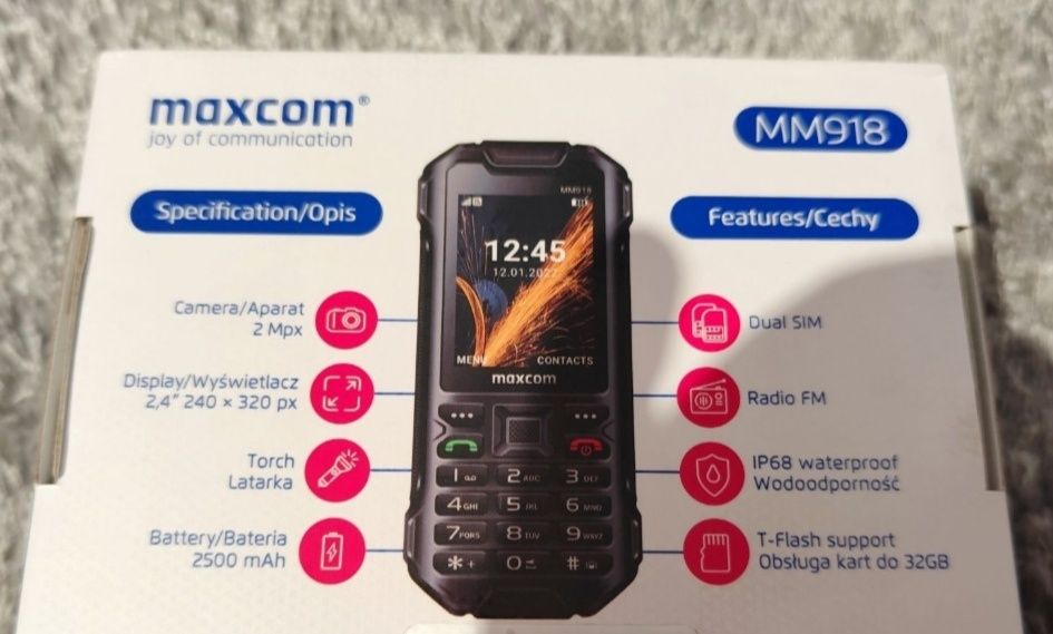Nowy telefon Maxcom Strong MM918 4G LTE. Dla seniora.