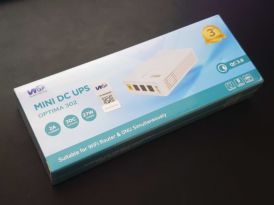 Мини UPS ДБЖ для роутера, оптики, видеонаблюдения WGP 302 13500mAh