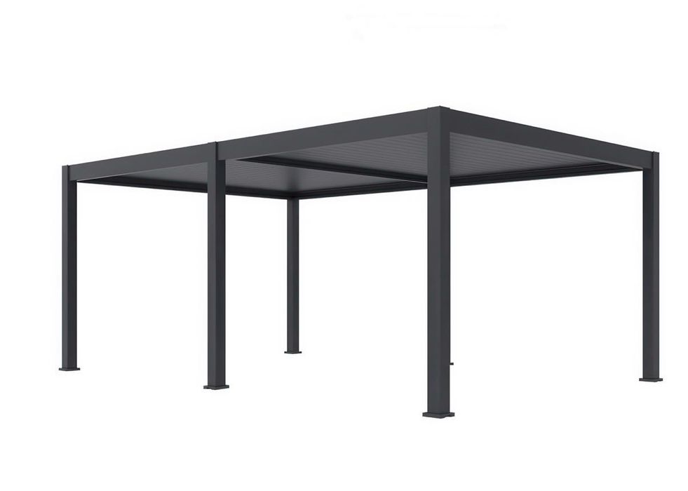 Pergola elektryczna tarasowa 4x6 DELUXE PRO AUTOMATIC z oświetleniem LED, Anthracite - Gutroof