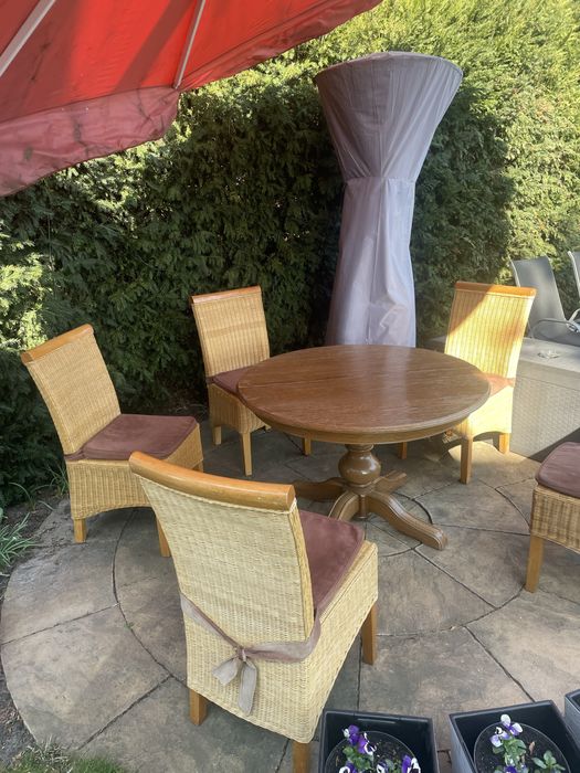 Krzesło Krzesła rattanowe drewno ogród zimowy