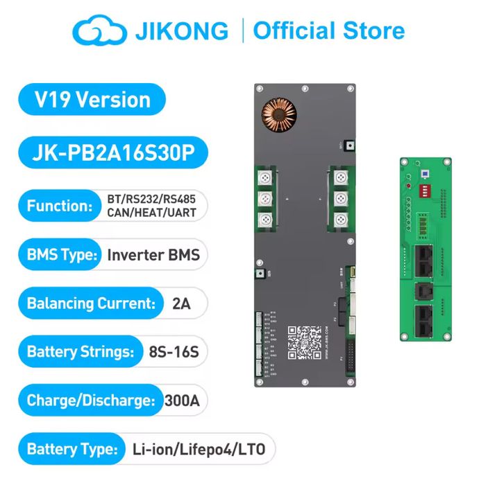 BMS JK-PB2A16S30P V19 + екран 4.3LCD-TTL