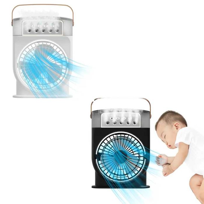 Ventoinha de Pulverização Portátil (FUNCIONA COM ÁGUA OU GELO)