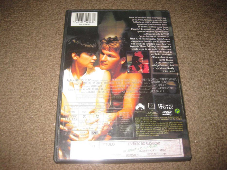 DVD "Ghost:O Espírito do Amor" com Patrick Swayze