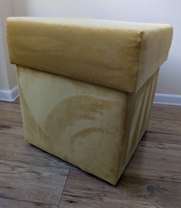 Pufa schowek używana musztardowy