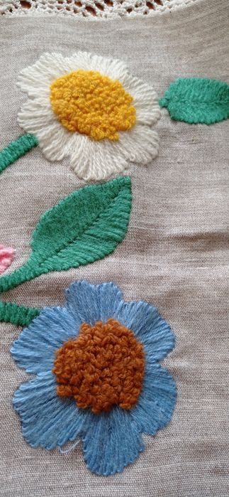 Serweta płótno wyszywane Vintage