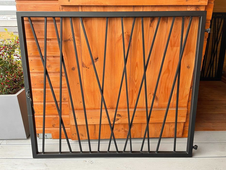 3 sztuki Bramka balustrada loft metal czarna proszkowo