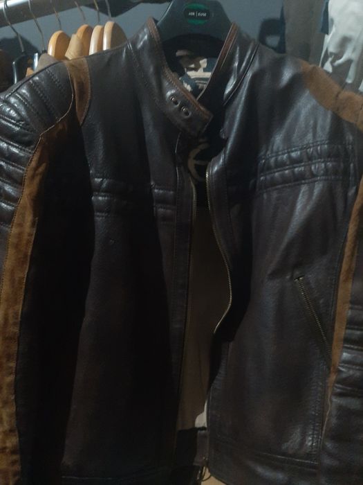 Casaco pele motard biker
