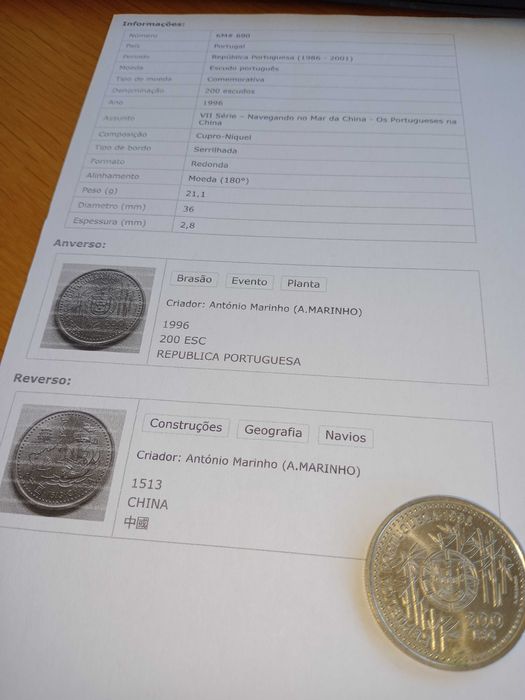 Moeda 500 escudos em Prata