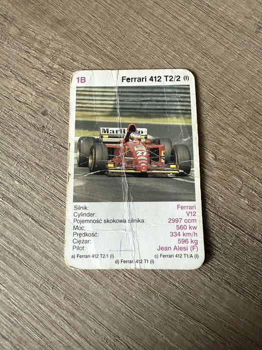 Retro karty do gry F1