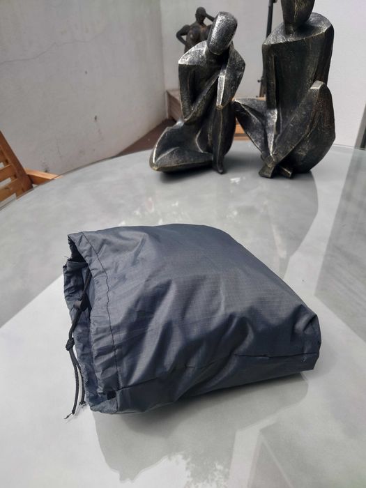 conjunto completo de jardim teca e concreto 5 cadeiras COMO NOVO