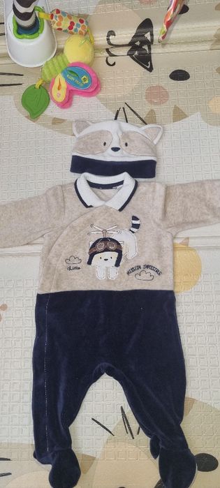 Комбінезон велюровий +шапка chicco  56 розмір