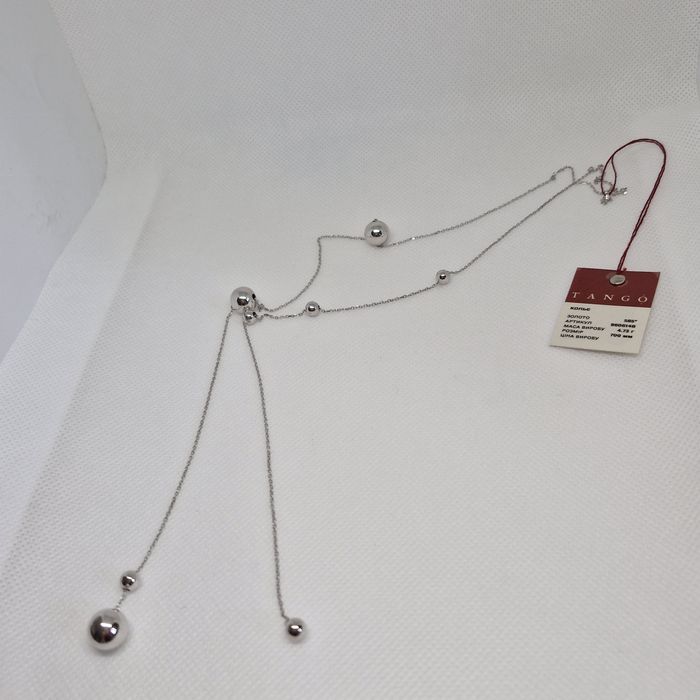 Кольє-краватка з регулюванням з білого золота. Нове. Танго.