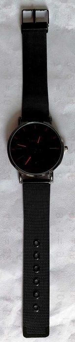 zegarek GENEVA czarny czerwony bransoleta