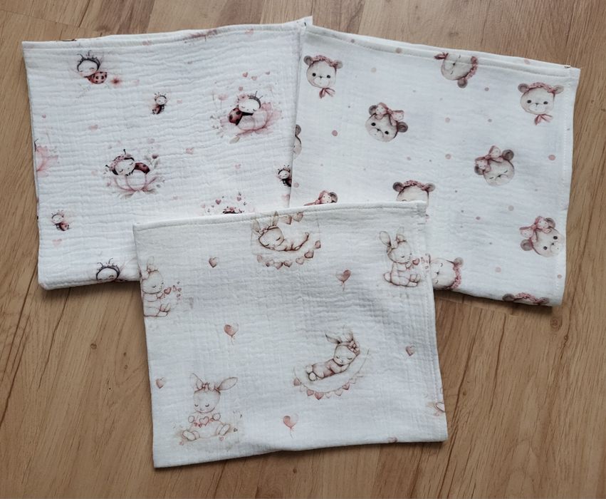3 pieluszki muślinowe 40x50