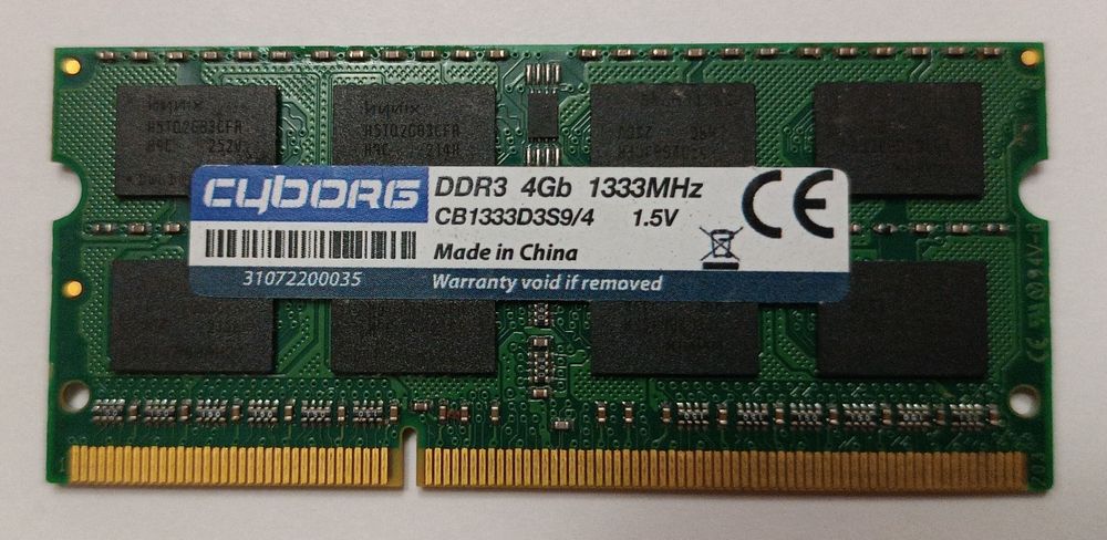 DDR3 2 GB 1333 MHz (2 планки), SODIMM DDR3 4 GB 1333 MHz (две планки)