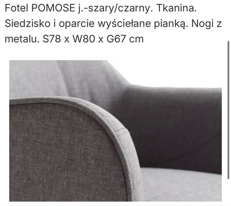 Fotel podnóżek jysk pomose szary