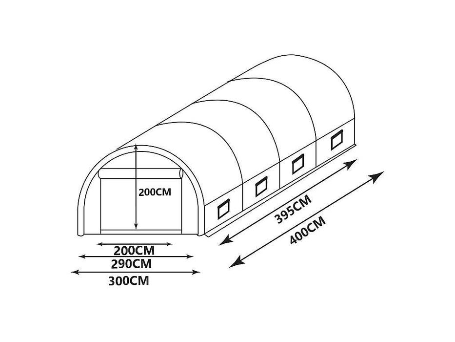 Estufa túnel agrícola 12m2