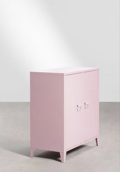 Aparador armário 80×40 cm com 2 portas em aço Pohpli