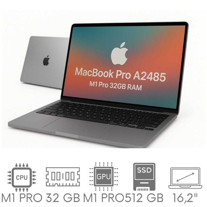 LAPTOP APPLE MacBook Pro M1/ 32/ SSD 500/ 16,2" Retina/ PL LIGHT/dowóz