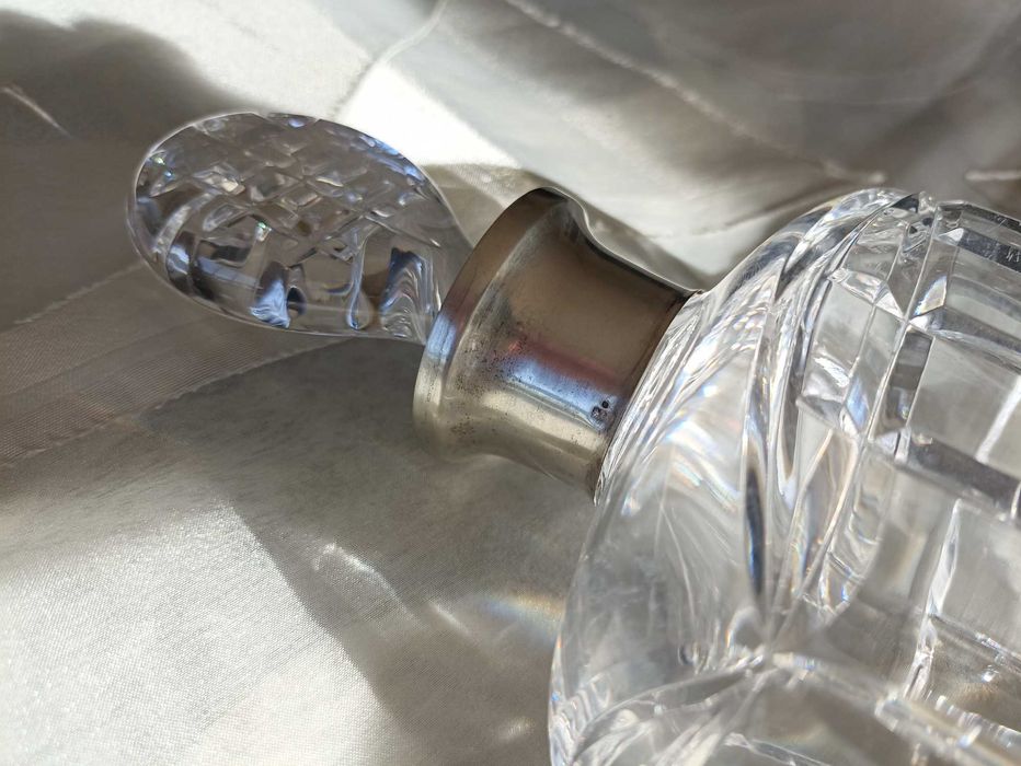 Cristal Atlantis Garrafa / Decantador com gargalo em prata