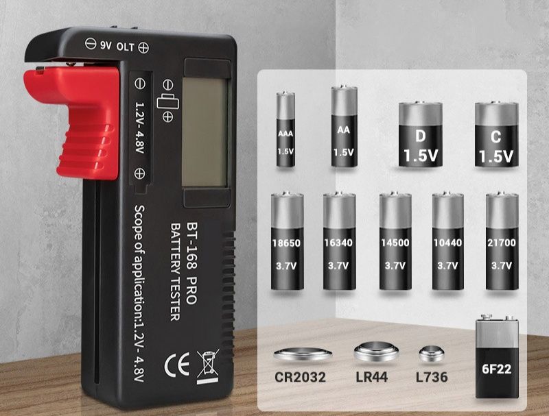 Тестер для проверки ёмкости батареек/аккумуляторов с LCD дисплеем