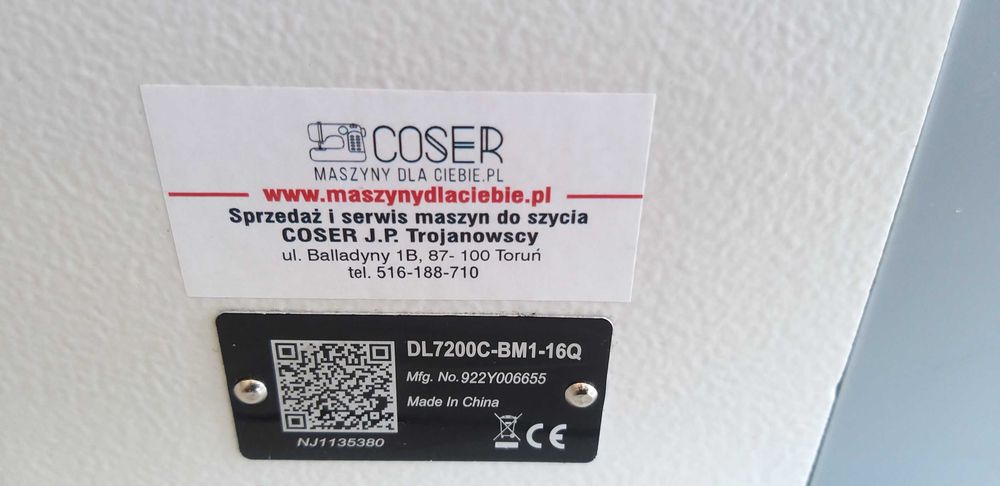 Maszyna stębnówka SIRUBA DL7200C-BM1-16Q automat, JUKI, JACK
