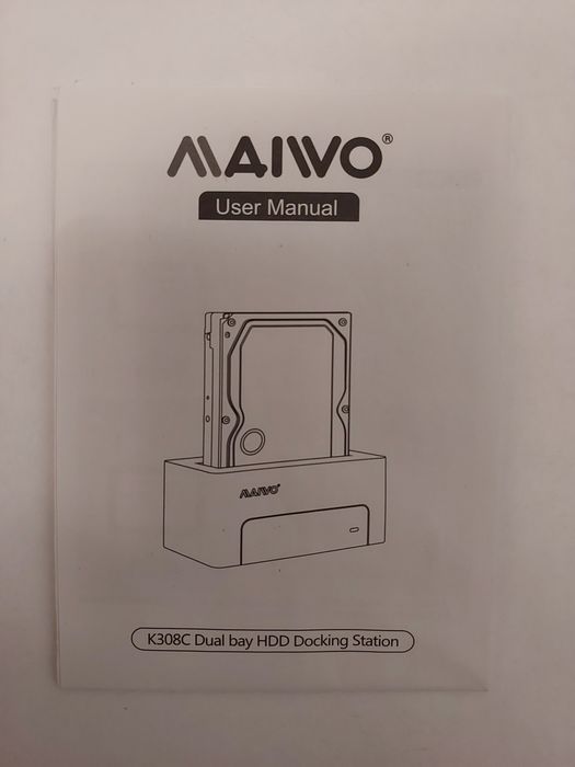 Док-станція Maiwo для HDD 2.5"/3.5" SATA/SSD USB 3.1 (K308C)+HDD 2TB