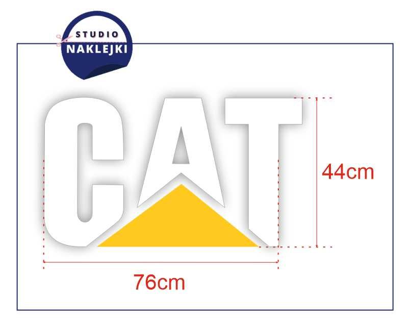Naklejki CAT Caterpillar Tył koparki 44x76cm Nalepka Grafika