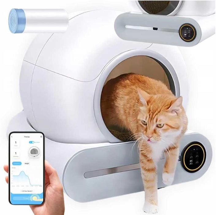 Samoczyszcząca Kuweta Dla Kota Automatyczna 65L Neutralizator Zapachów