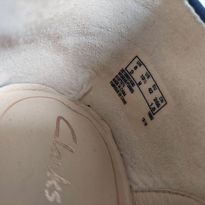 Туфли-слипоны Clarks, кожа, размер  41.5, темно-синие.