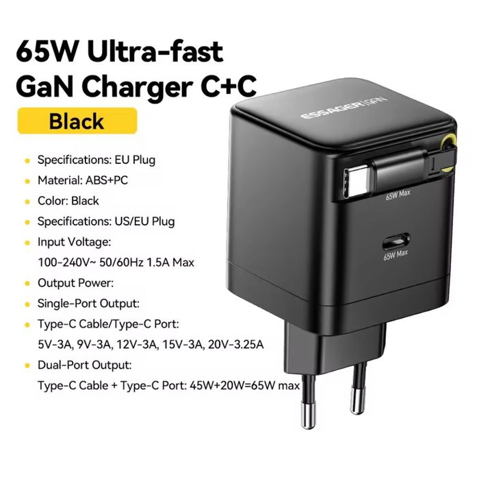 Зарядное устройство Essager 65W GaN