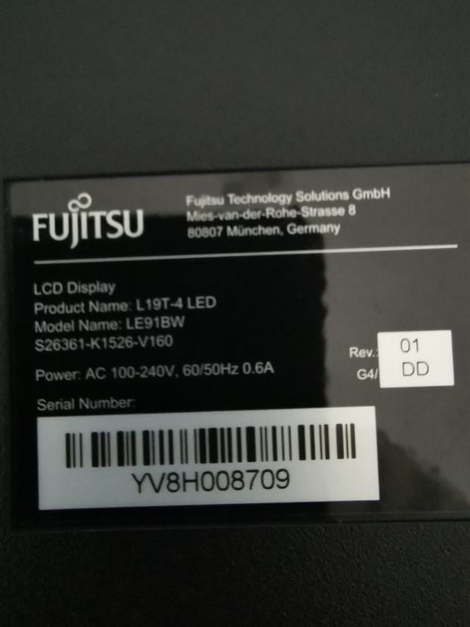 Monitor Fujitsu 19" - LE91BW - LCD Display