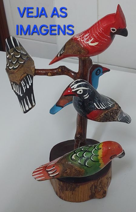 PASSARINHOS NO RAMO, BONITA PEÇA EM MADEIRA.Decoração,Casa,Quarto,Sala
