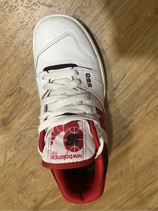 New Balance 550 Brancos e Vermelho Tamanho 38.5