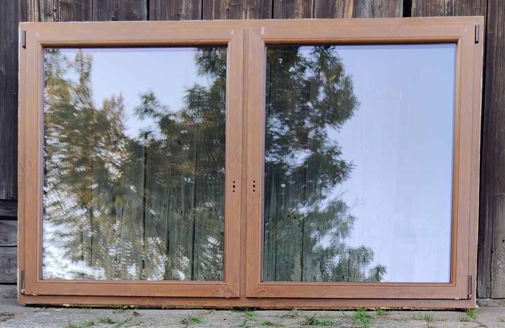 Okno okna brązowe, złoty dąb, mahoń PCV 113x123,179x144,145x145,177x