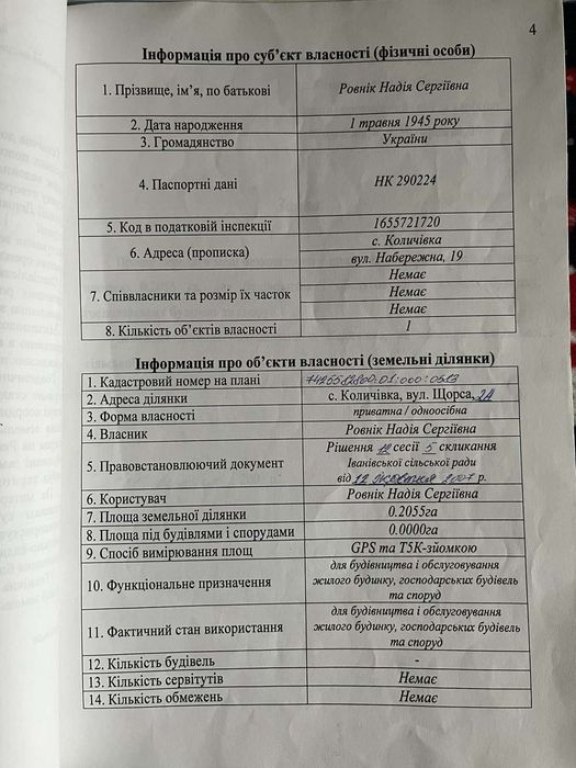 Продам  зем.ділянку, під забудову,  в с.Количівка,  10км від Чернігова
