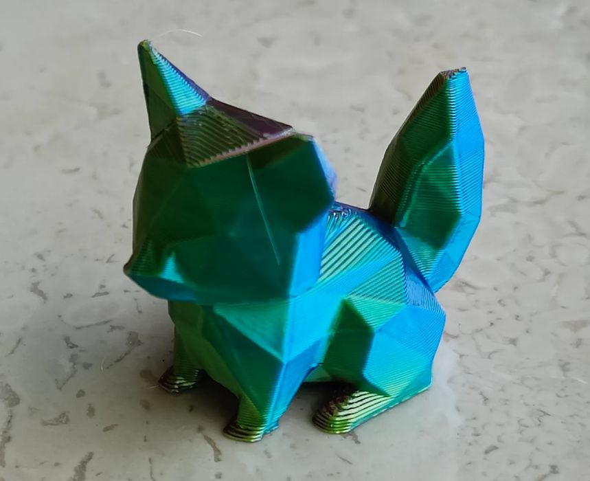 Raposa Sentada Low Poly