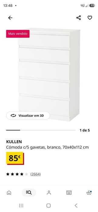 Vendo comoda Kullen preta