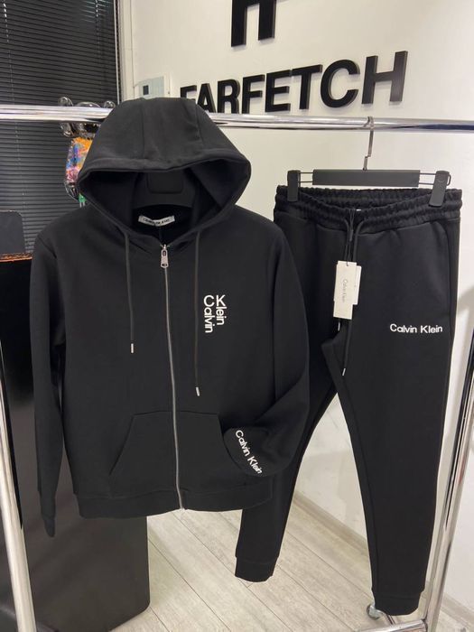 Спортивный мужской костюм штаны зип худи CK emporio armani