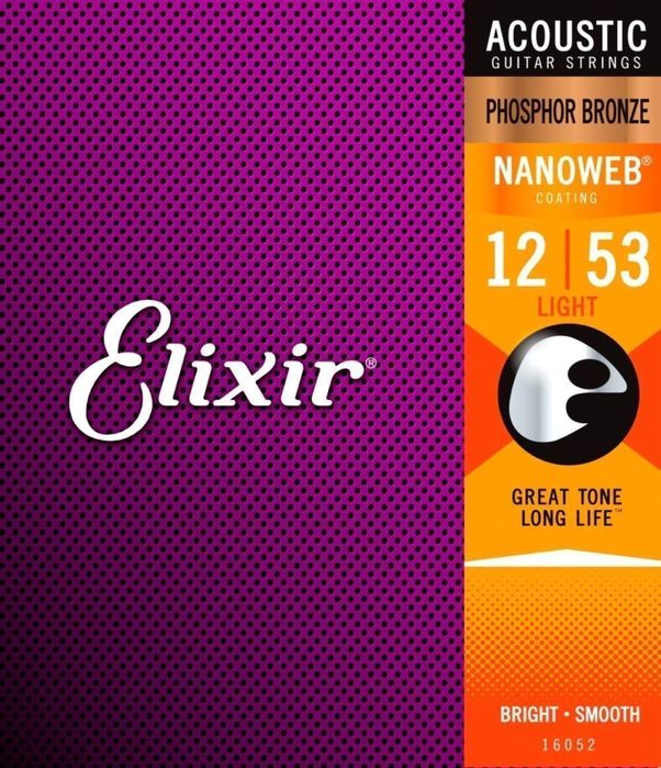 Струни для акустики Elixir Nanoweb Phosphor Bronze 12-53 (Light)