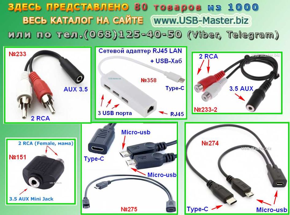 USB-Хаб-Type-C-Apple-Lightning-HDMI-VGA-DVI-AUX-3.5-iPhone-Lan-SATA